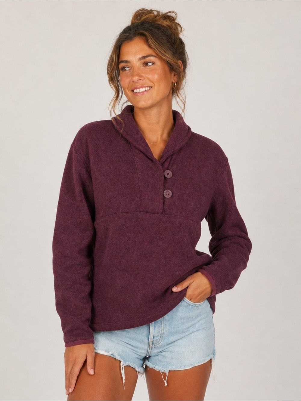 The North Face Crescent Sunshine Shawl Collar Fleece Pullover Sweater Size M